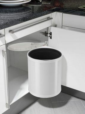 Hailo Einbaumülleimer Compact-Box M, 15 Liter, Stahlblech weiß, Kunststoff Inneneimer, Made in Germany