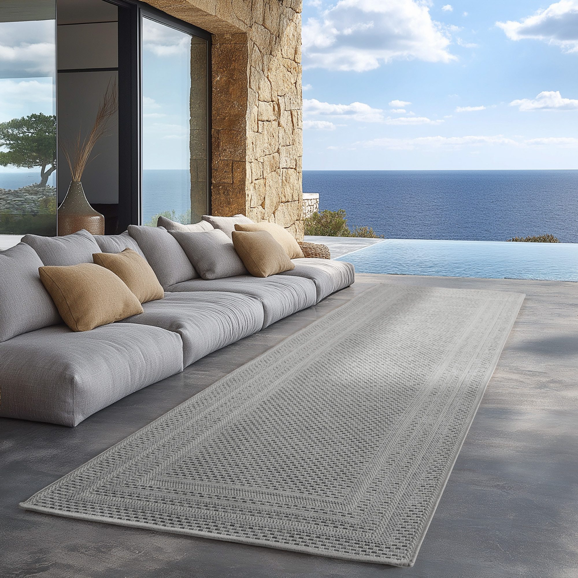 Carpettex Outdoorteppich Boho Design, Läufer, Höhe: 5 mm, Outdoor Teppich Wetterfest Modern Design Wohnzimmer Küchen Terrasse