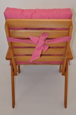 Rattani Hochlehnerauflage Polster für Gartenstuhl Hochlehner Auflage Sylva 115 x 50 cm alt rosa
