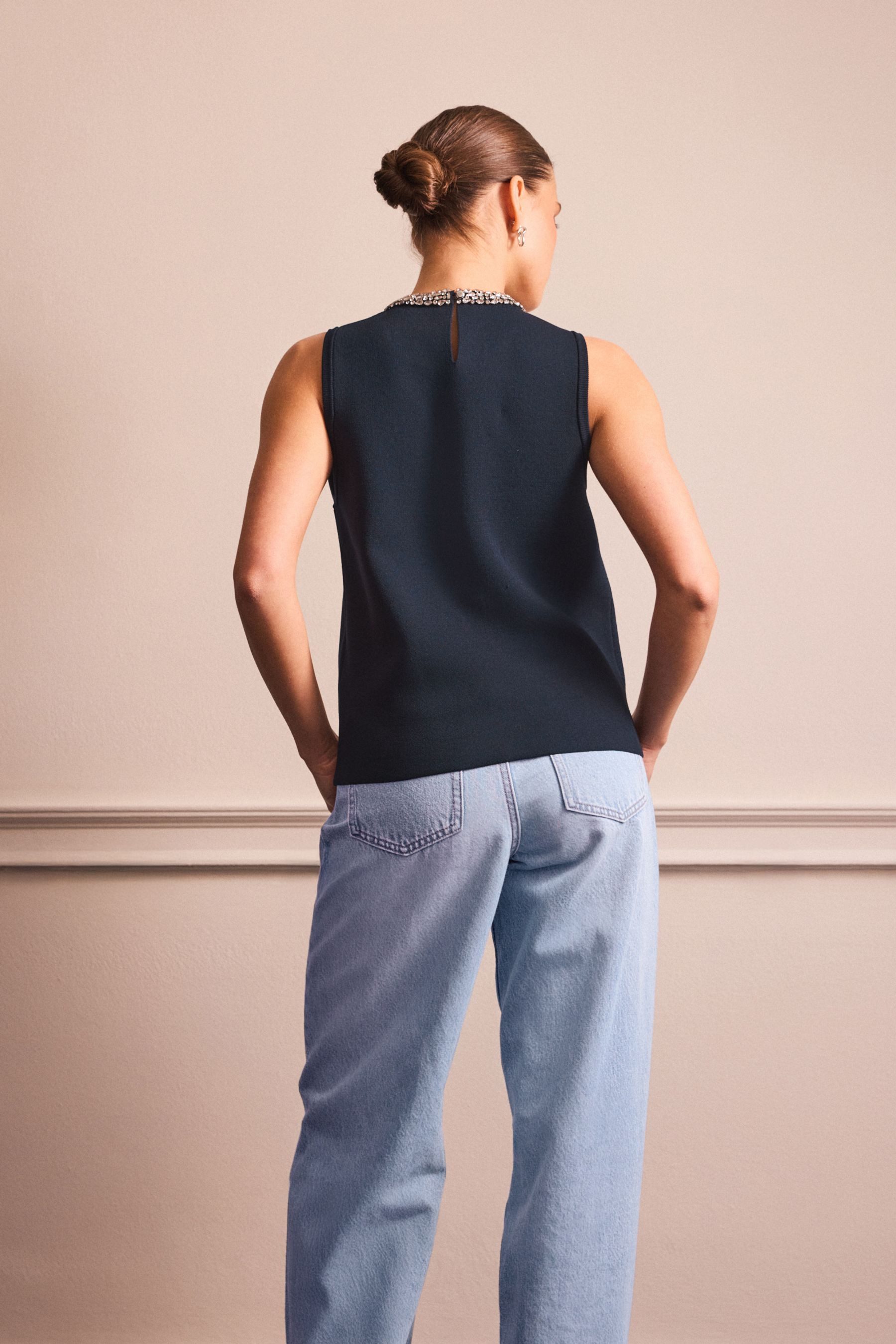 Next Strickpullover Verzierter Strick-Oberteil mit Rundhalsausschnitt (1-tl günstig online kaufen