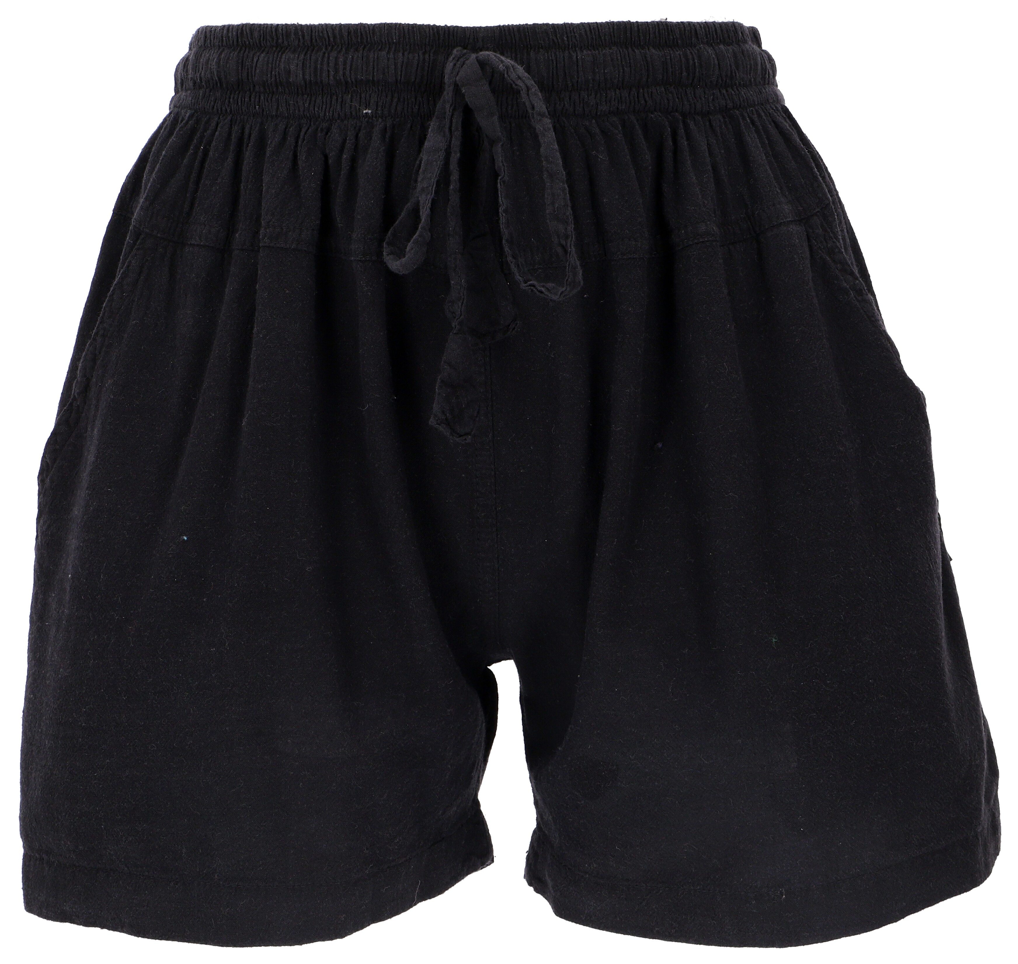 Guru-Shop Hose & Шорты Yoga Шорты, leichte kurze Hose - schwarz alternative Bekleidung