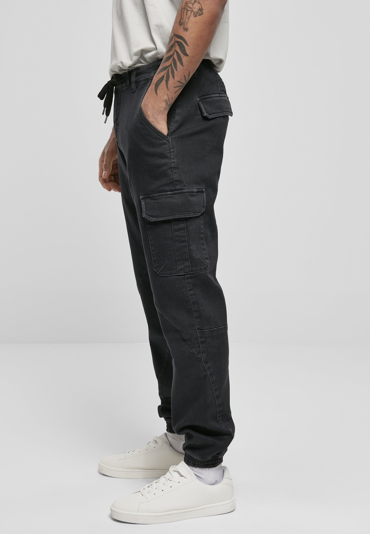 Pants URBAN (1-tlg) CLASSICS Herren black Jogging Cargohose Cargo Knitted