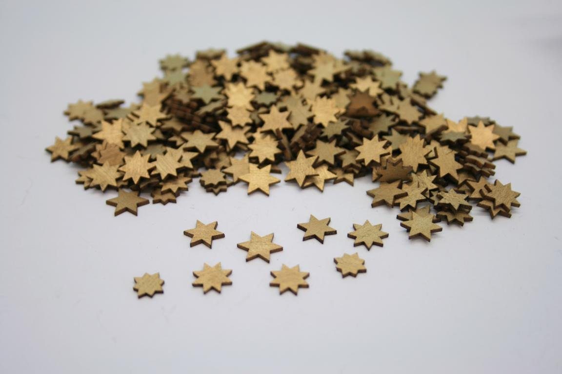 Weihnachtsfigur Dekoration Sterne aus Holz ? 9 mm gold BxH 0,9x0,9xcm NEU