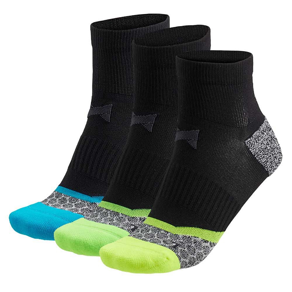 TippTexx 24 Sportsocken 3 Paar RUNNING SOCKS Unisex Laufsocken Fitness Socken Polsterung (3 Paar) reflektierender Aufdruck an der Ferse