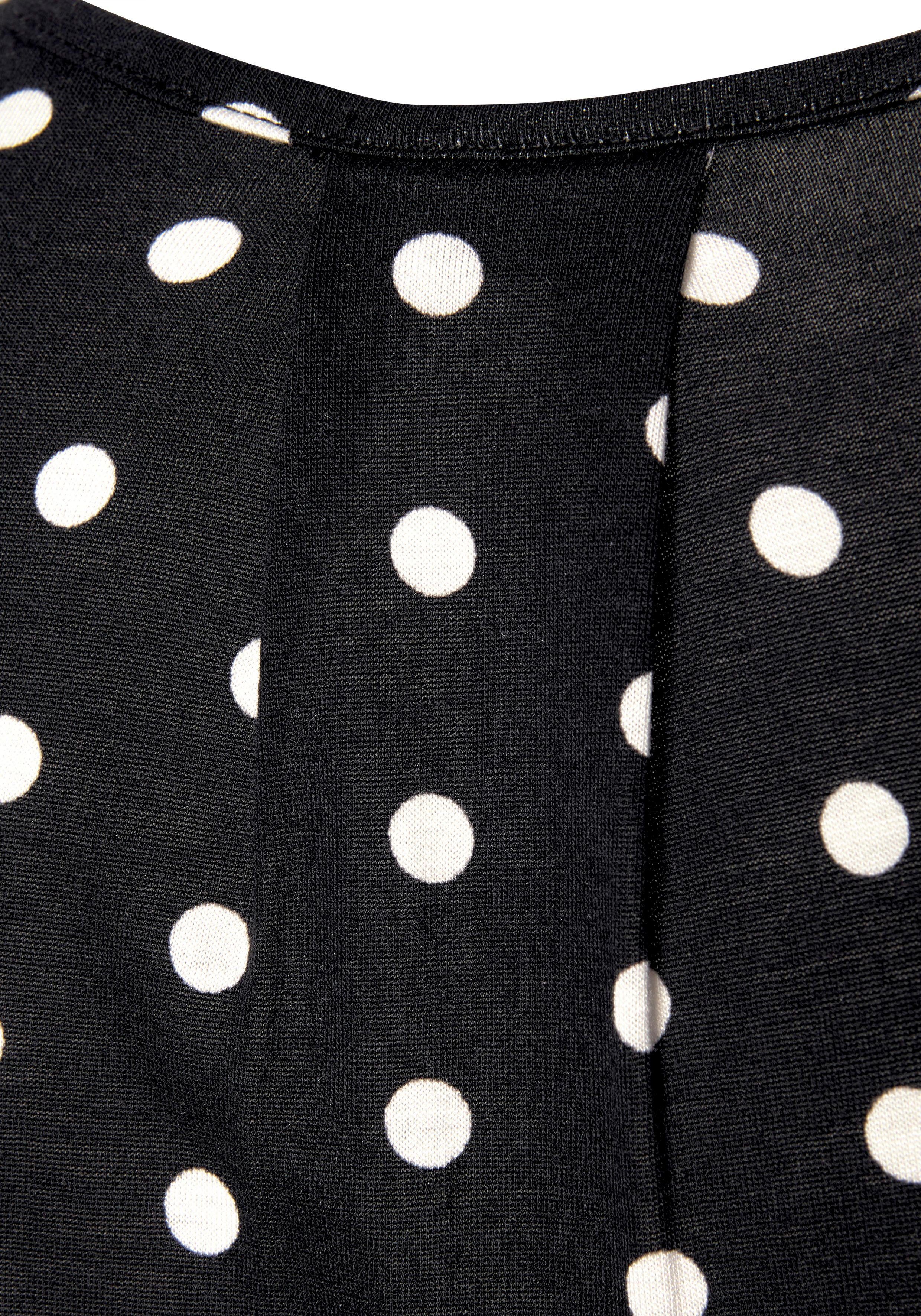 LASCANA Trägertop mit Punktedruck in längerer Form Jerseytop mit Polka-Dots, Longtop mit V-Ausschnitt, lockeres Strandtop – Bild 5 von 5