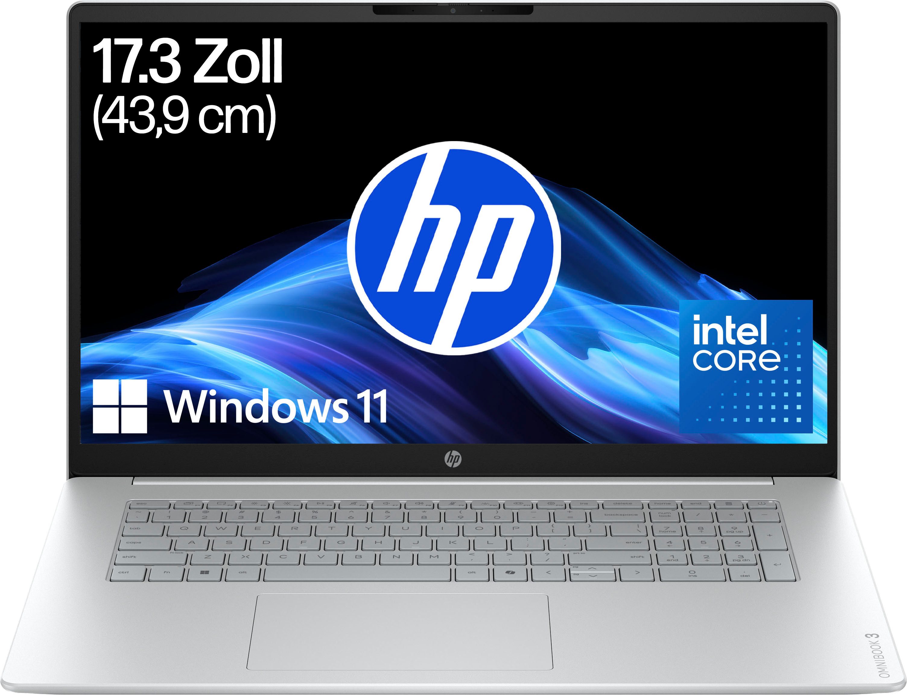 HP OmniBook 3 17-dg0055ngx Notebook (43,9 cm/17,3 Zoll, Intel Core 5 120U, Intel Graphics, 8 GB, 512 GB SSD)