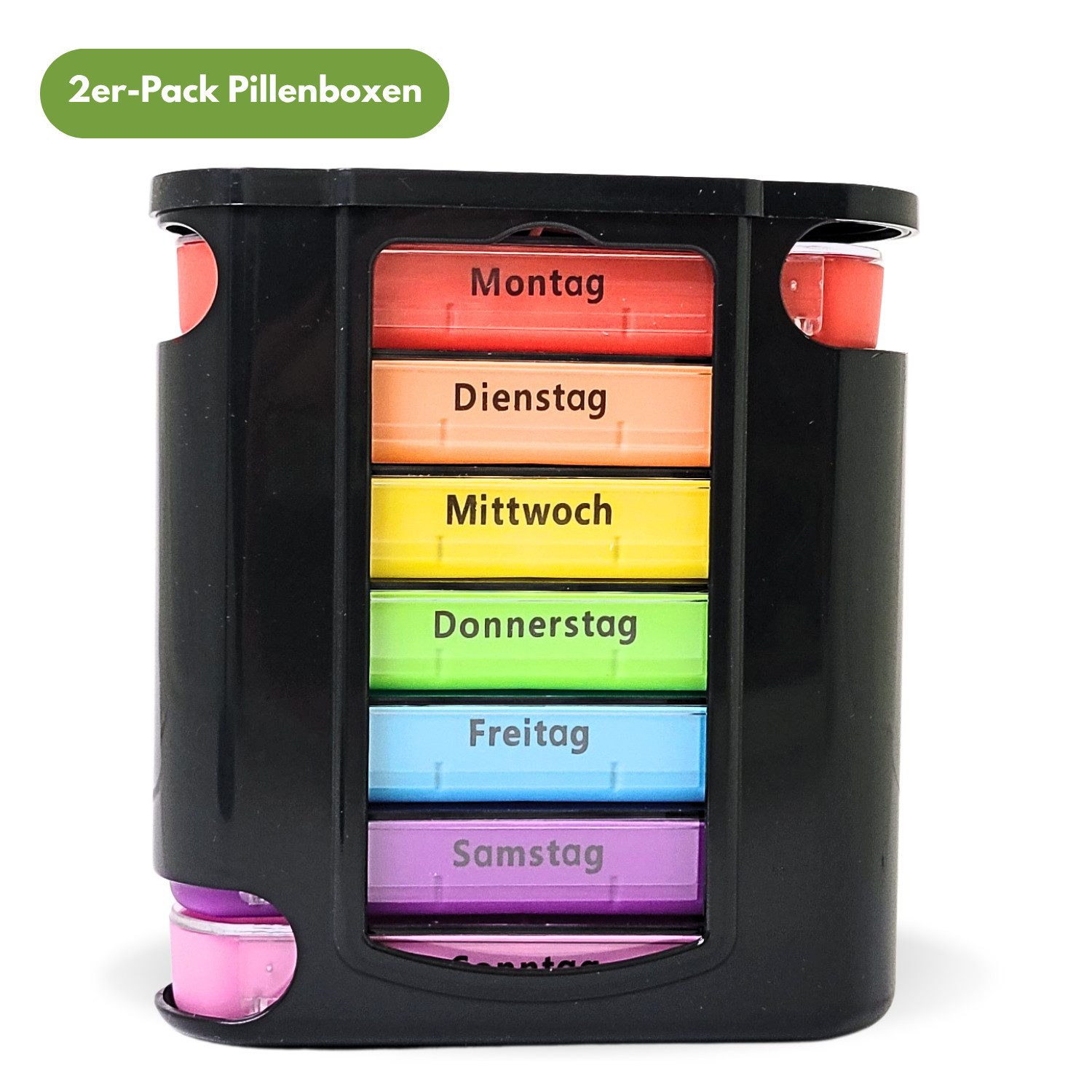 Frohbach Pillendose 7 Tage Pillendose Tablettenbox - Für 1 Woche, 4 Fächer pro Tag (2 St)
