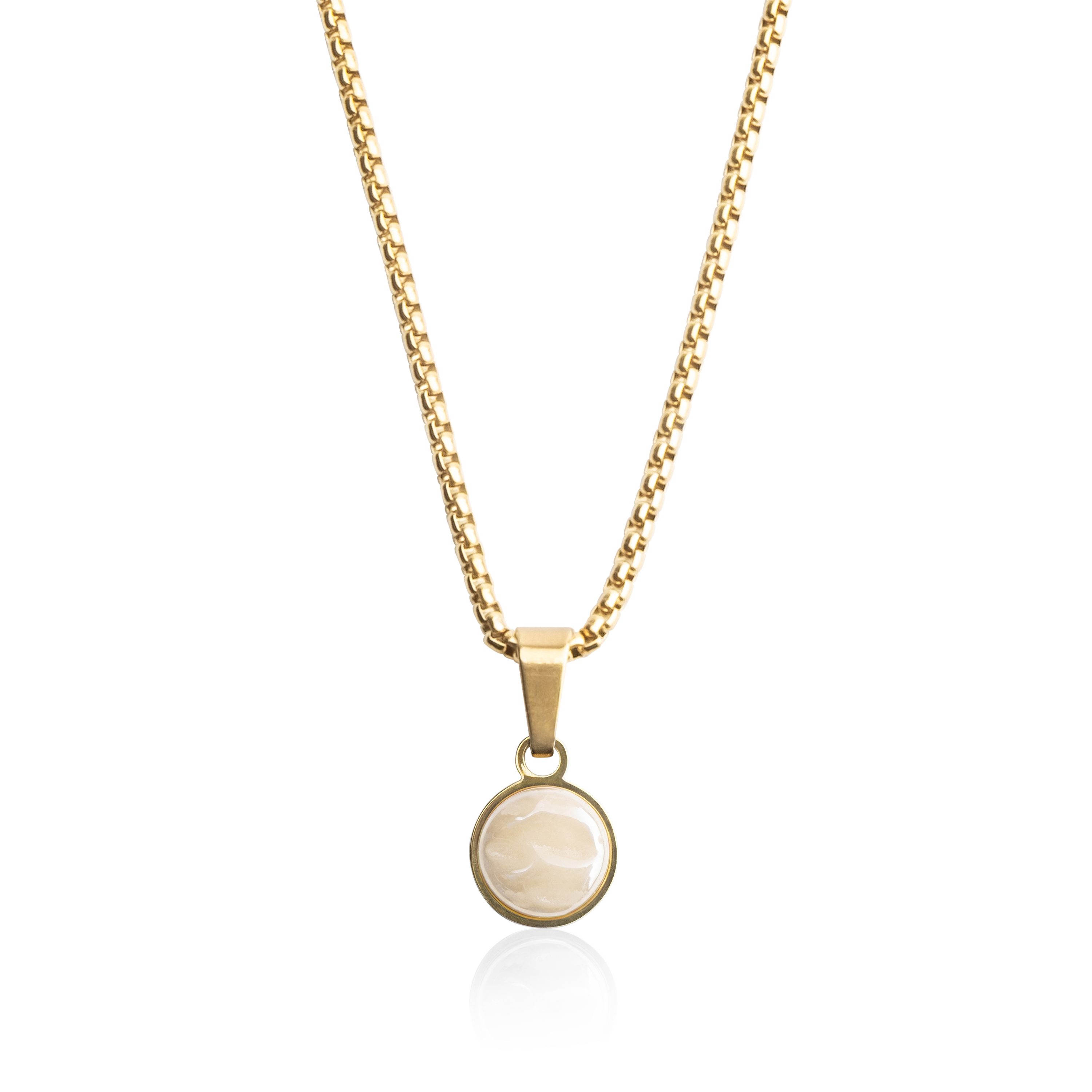 ALEXASCHA Charm-Kette Kurze Edelstahlkette mit Anhänger • Mix & Match Kette • 18k vergoldet