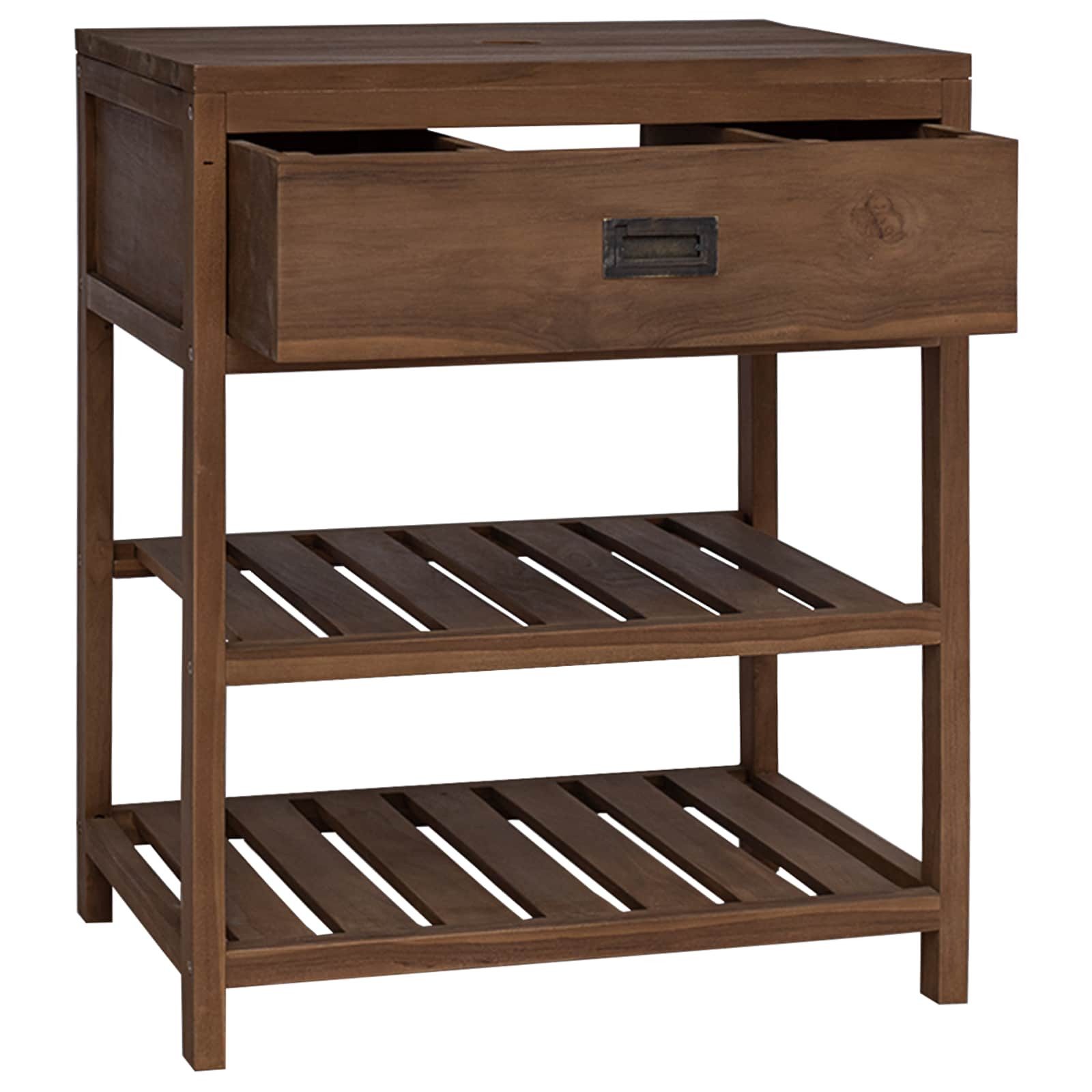 vidaXL Badezimmerspiegelschrank Badezimmerschrank Natur 60 x 45 x 75 cm Massivholz (1-St)