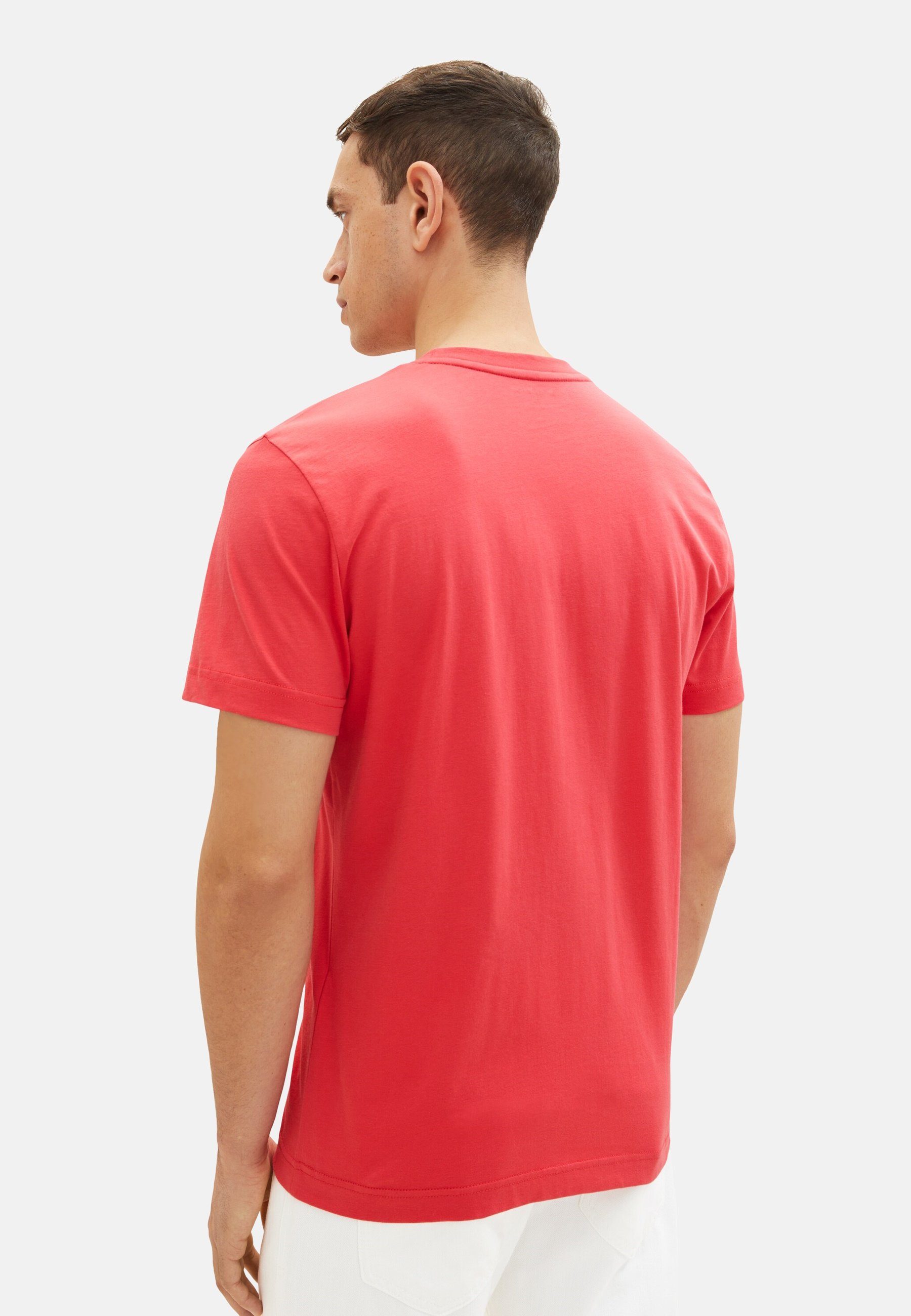 TOM TAILOR T-Shirt (1-tlg) T-Shirt rot Kurzarmshirt