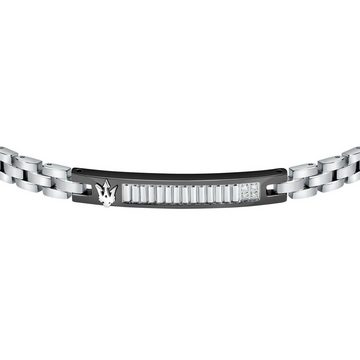 MASERATI Armband Bracelet IP BLK WHT DIAMOND Herren 100% Edelstahl (1-tlg)