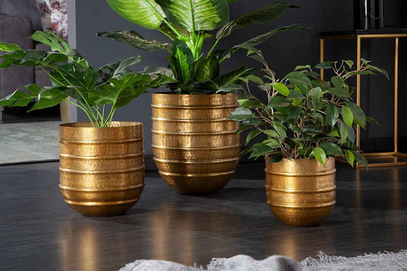 riess-ambiente Übertopf »ORIENT gold« (3er Set, 3 St), Vase · für Pflanzen · Metall · Handarbeit · Dekoration