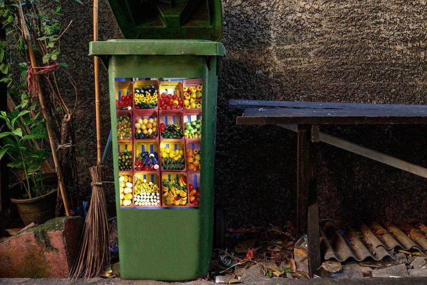 Mexiko Mülltonne, Carmen, Obstladen Wandsticker del Container, (1 Playa in MuchoWow Abfalbehälter Mülleimer-aufkleber, St), Sticker,