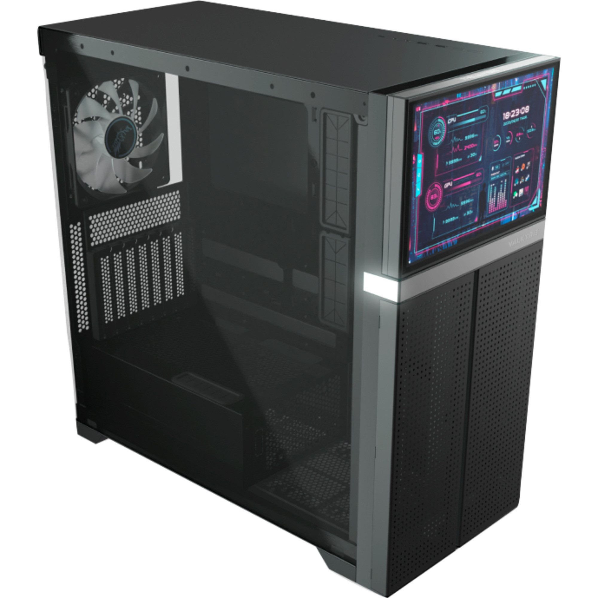 PC-Gehäuse Valkyrie VK02 LCD, Tower-Gehäuse, (Tempered