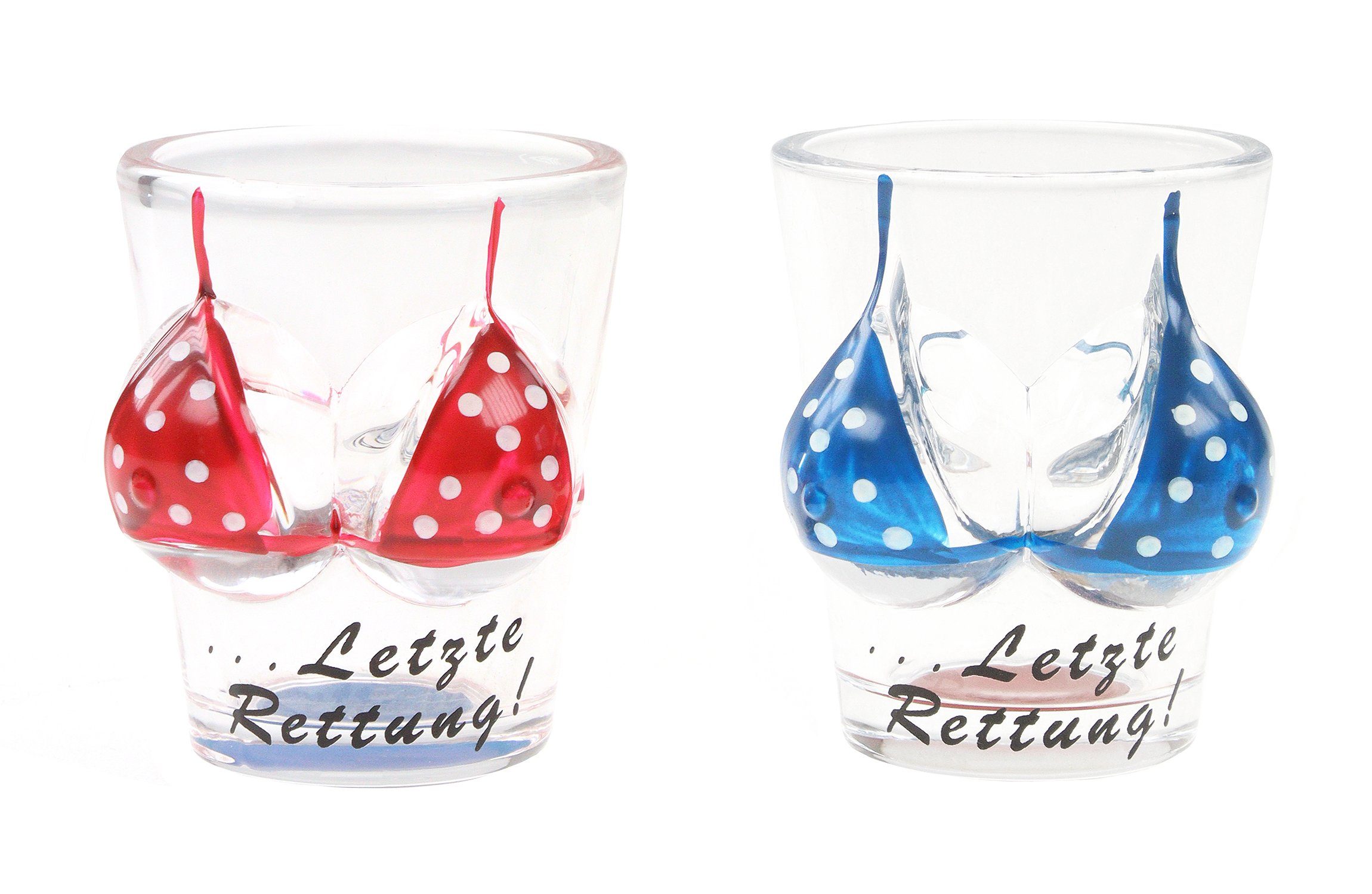 Schnapsglas 2er Set Schnapsglas mit Bikinioberteil letzte Rettung