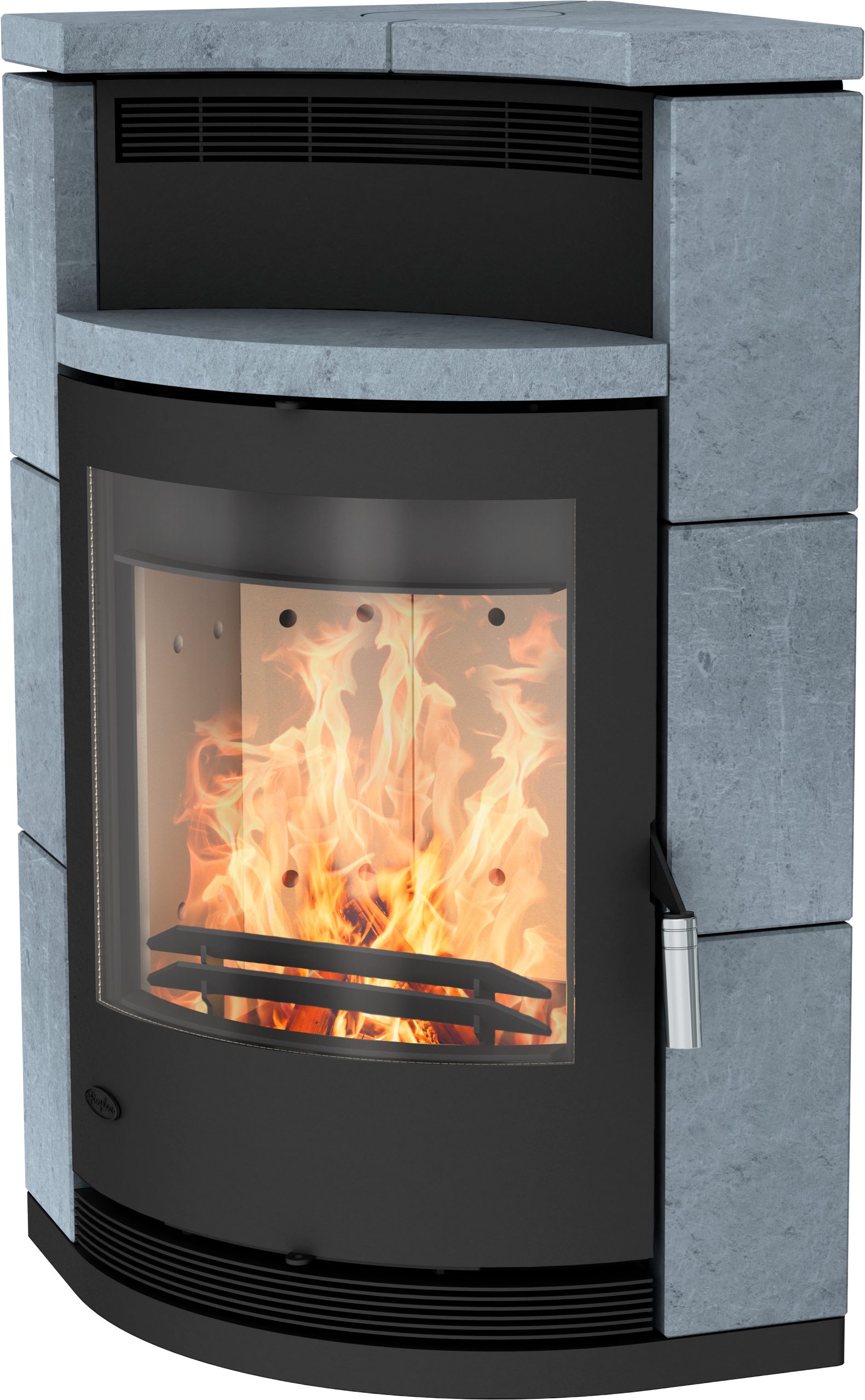 Fireplace Kaminofen Lyon Speckstein, 8,8 kW, Zeitbrand, Eckofen