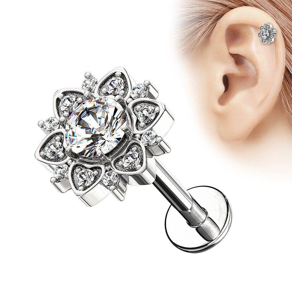 Taffstyle Piercing-Set Ohr Helix Tragus Knorpel Labret Piercing Kristall Bl günstig online kaufen