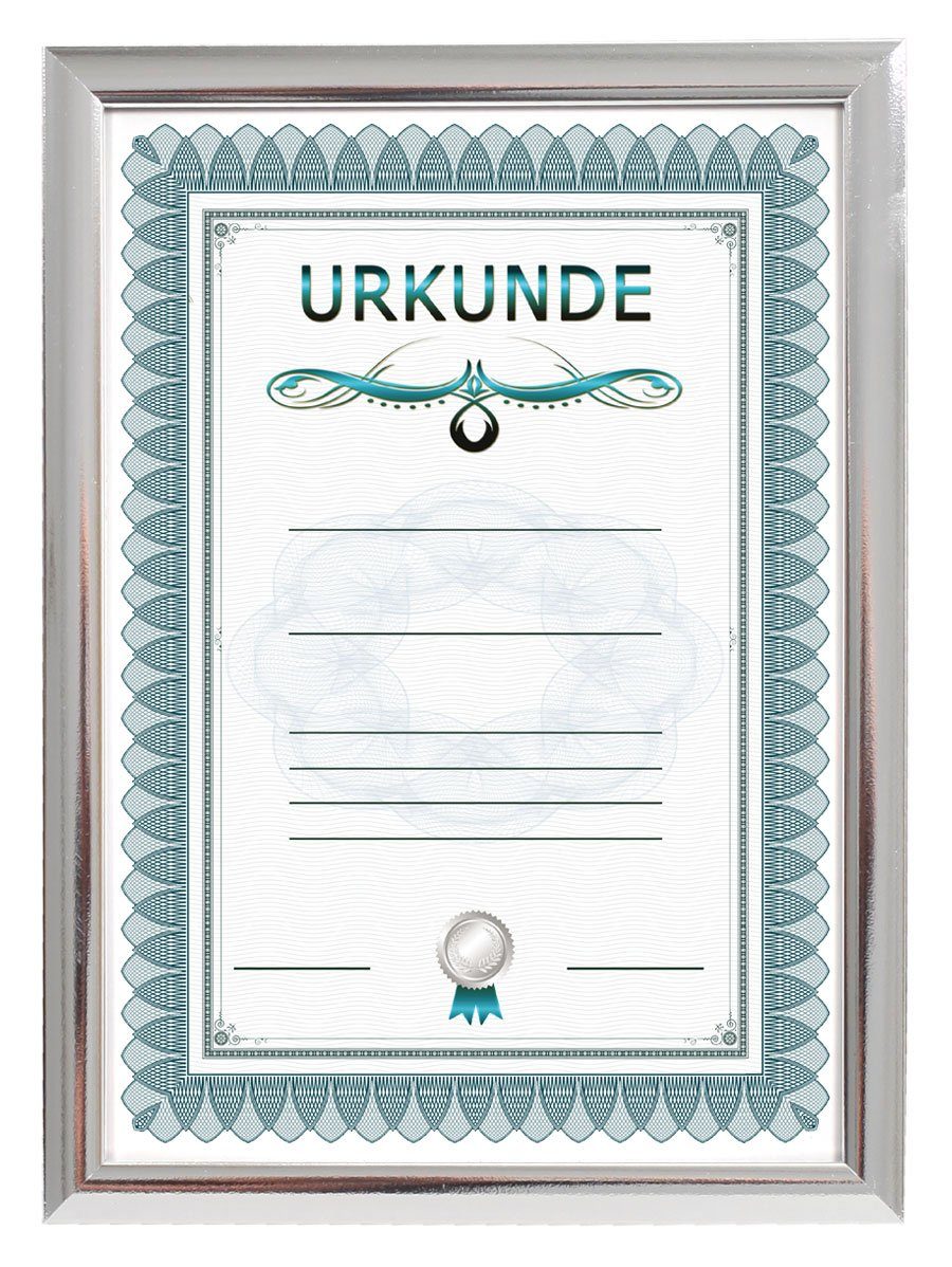 IDEAL TREND Bilderrahmen Prestige Frame Hochwertiger Rahmen für anspruchsvolle Dokumente Urkund Silber