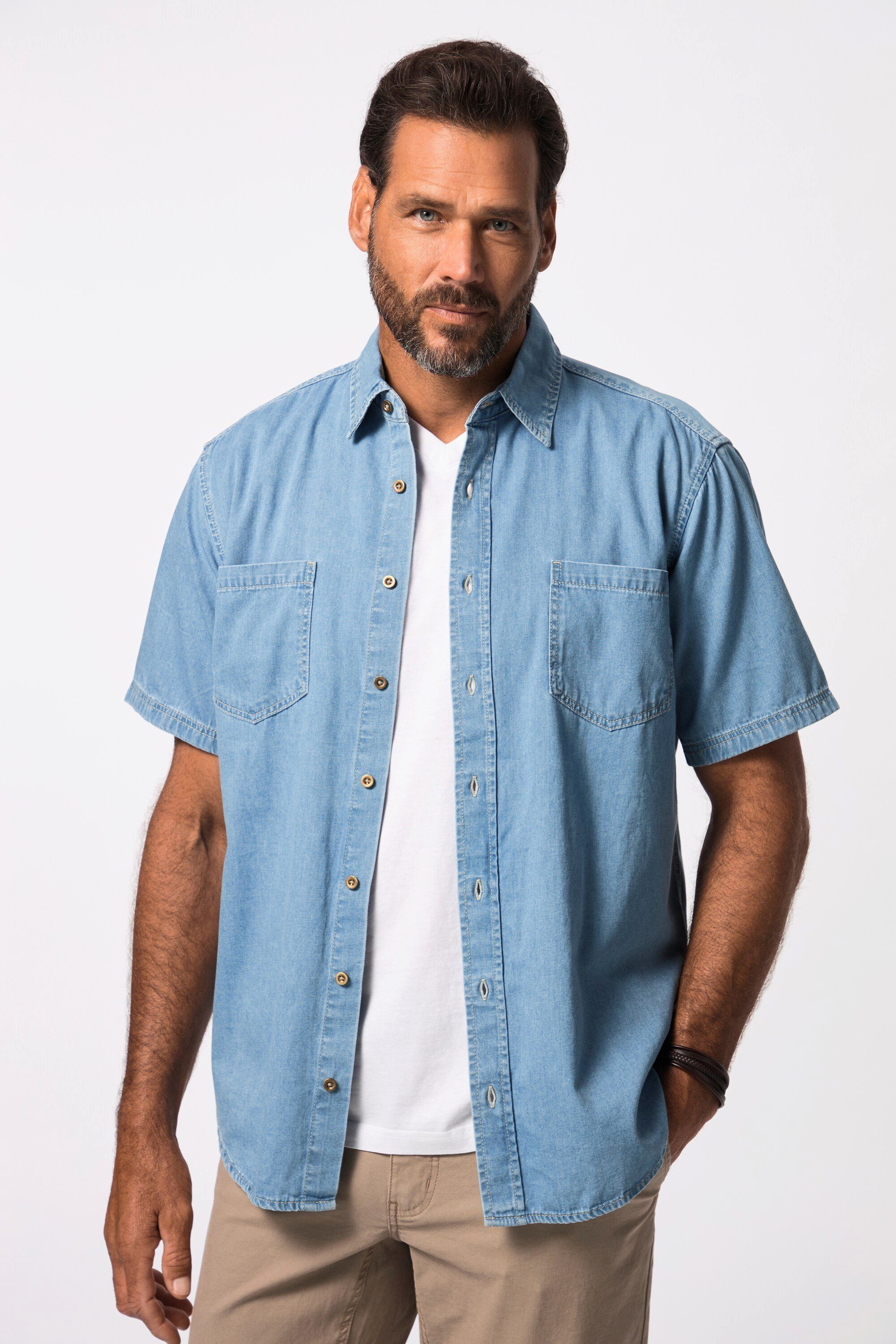 JP1880 Kurzarmhemd Denimhemd Denim Halbarm Modern günstig online kaufen