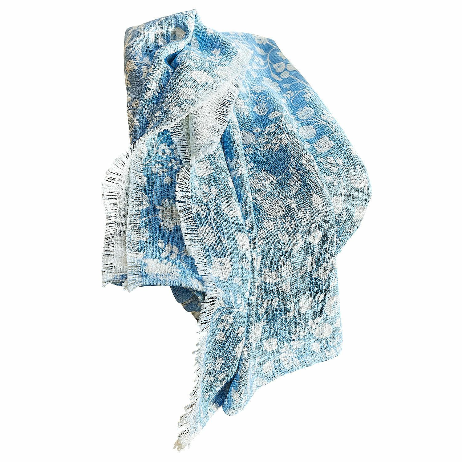 Mirabeau Tagesdecke Plaid Corvelique blau/creme