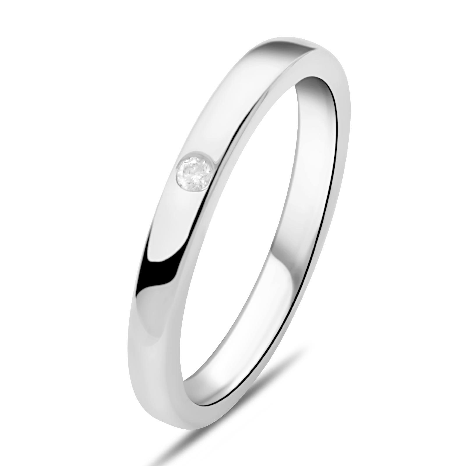Tony Fein Silberring Ring 3mm Zirkonia günstig online kaufen
