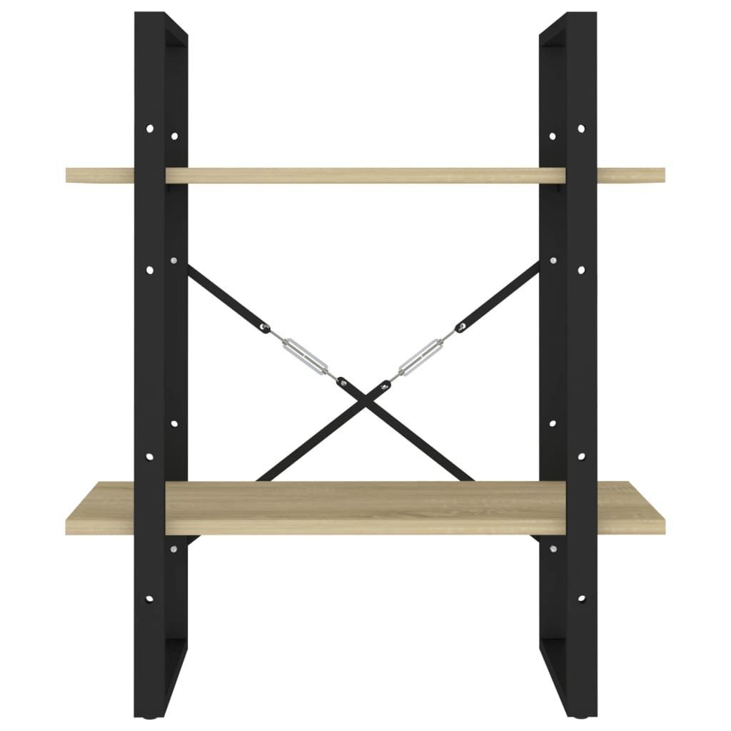 vidaXL cm Bücherregal 2 Holzwerkstoff, Eiche 1-tlg. Fächer Sonoma-Eiche Bücherregal Sonoma 60x30x70