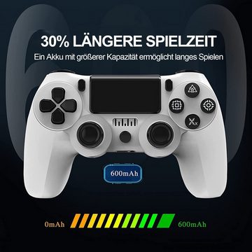 Gontence Gamepad,Game Controller, Wireless Controller für PS4,600mAh Controller (1 St., Weiß PlayStation 4-Controller)