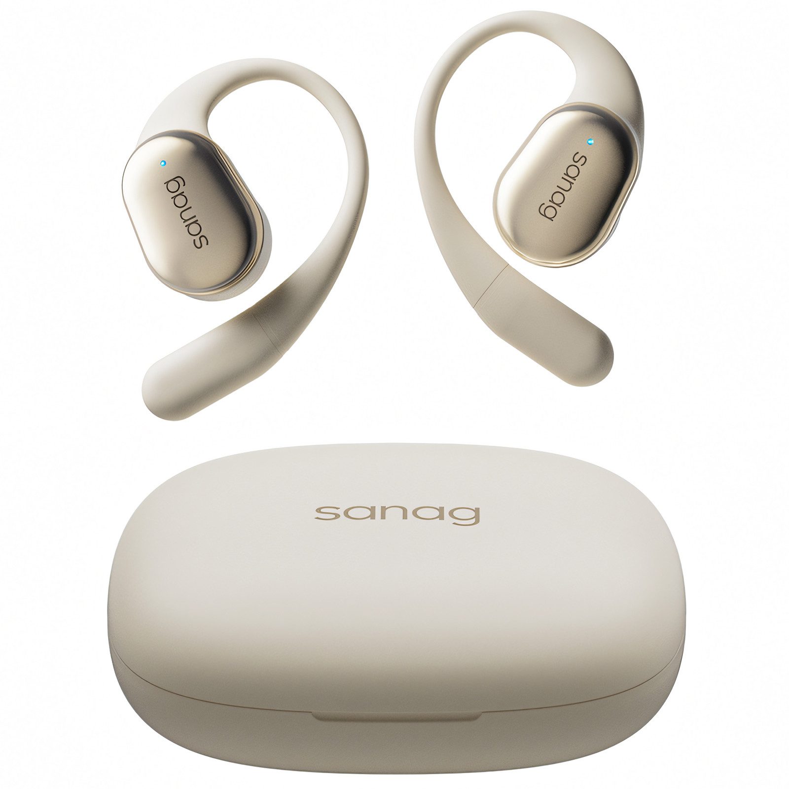 SANAG Наушники Bluetooth, Open Ear Наушники, Neue bequemes Design Наушники с открытым ухом (Ausgeglichener Sound, Bluetooth 5.4 Kabellose Наушники, 56 Std Laufzeit, Wasserdichte Sport Bluetooth Наушники, ENC Rauschunterdrückung Bluetooth Earbuds, Büro/Fahren/Fitness/Freizeit)