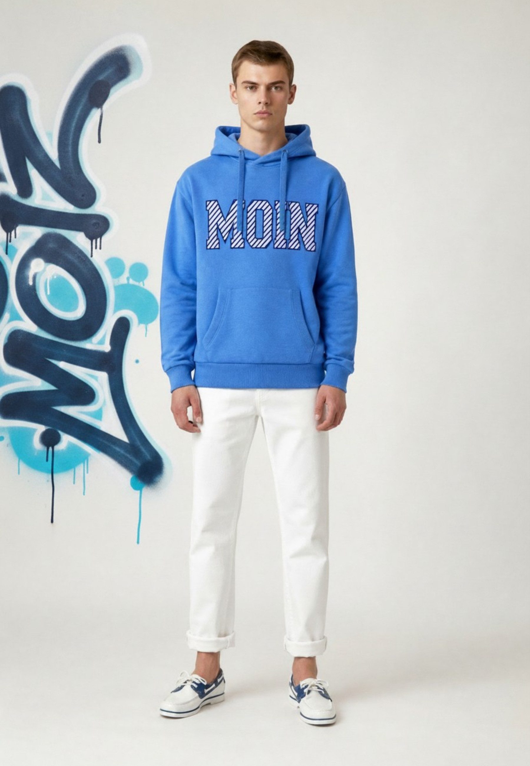salzhaut Hoodie HEFF - MOIN Stripes Herren normale Passform salzhaut Kapuzenpullover – bequemer Fit und nordisch klares Design