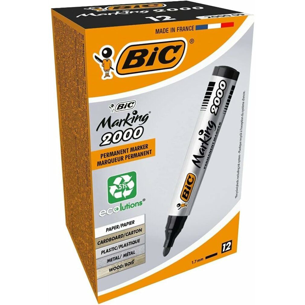 BIC Маркери Dauermarker Marking 2000 Schwarz 12 Stück
