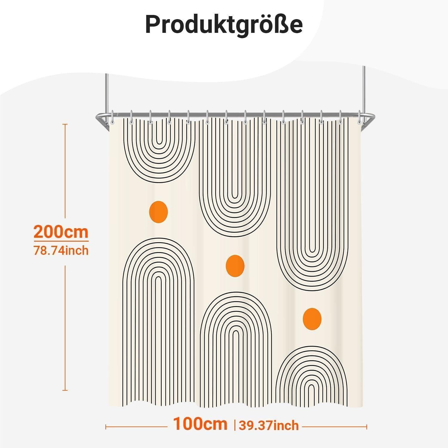 LuxusKollektion Duschvorhang Duschvorhang 100x200 Geometrische Kurve H200 x B100 cm (1er Pack)