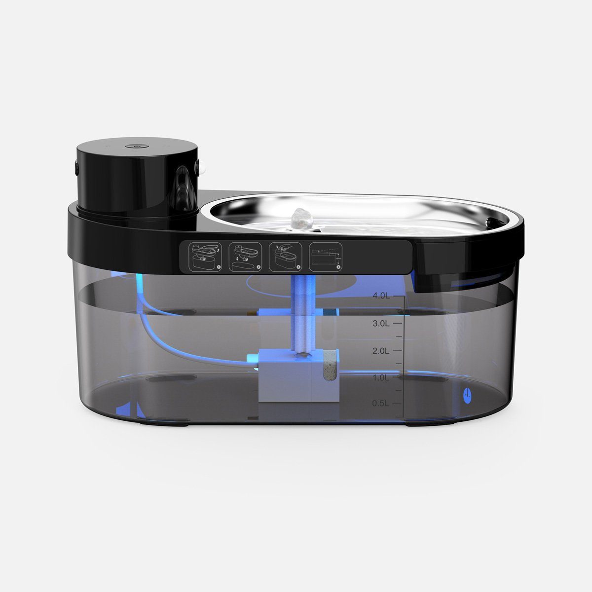 yozhiqu Wasserspender Drahtloser Sensor für den Wasserspender für Haustiere, Wasser- und Stromtrennung, Katzenbrunnen, Hundewasserspender