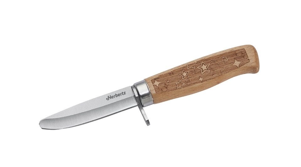 Herbertz Universalmesser Herbertz Kindermesser, Sterne, feststehend mit Scheide, (1 St), Scheide inklusive, Spitze abgerundet