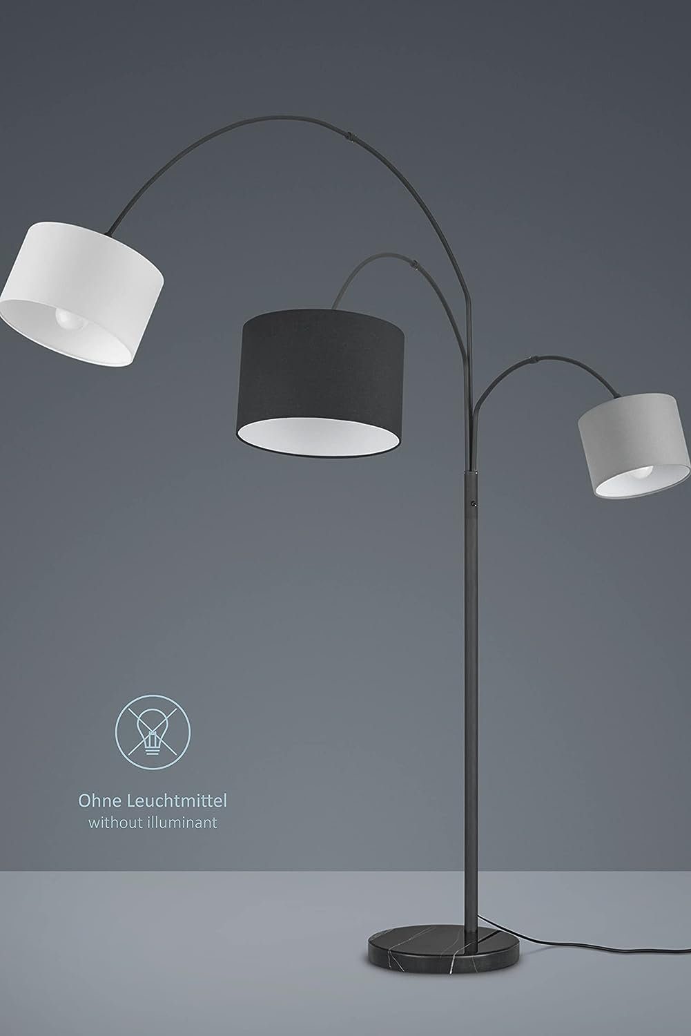 lightling Stehlampe Design Claas, Leuchtmittel, Stoffschirm, ohne
