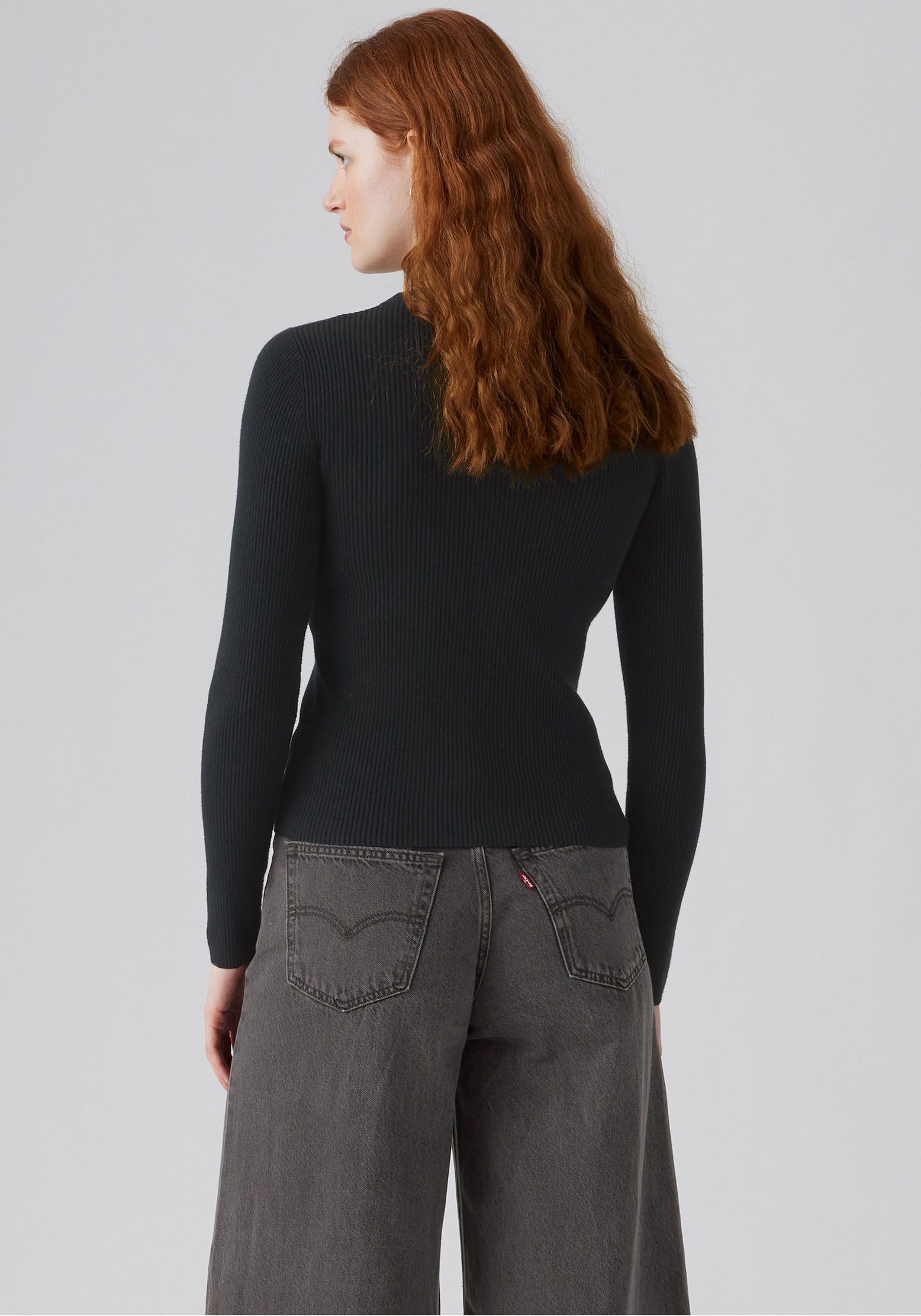 Levi's® Rundhalspullover RIB CREW SWEATER Geripptes Strickmuster