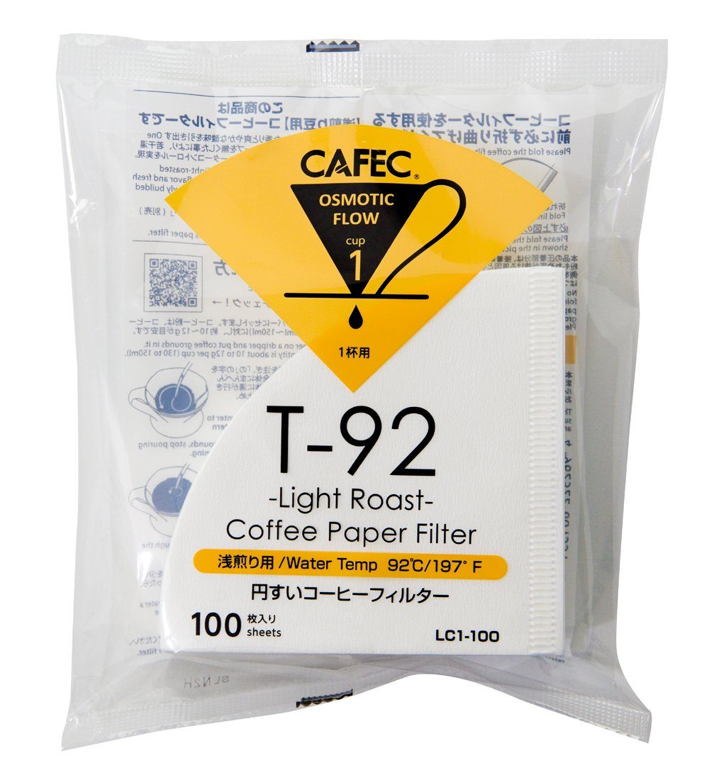 Cafec Ersatzfilter Light Roast Coffee Cup 1, 100 Stück - Made in Japan