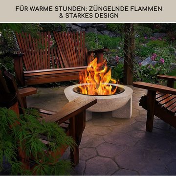 blumfeldt Feuerschale Troja, (Set), Feuerschale Garten Grill Funkenschutz Feuerkorb Feuerstelle Outdoor