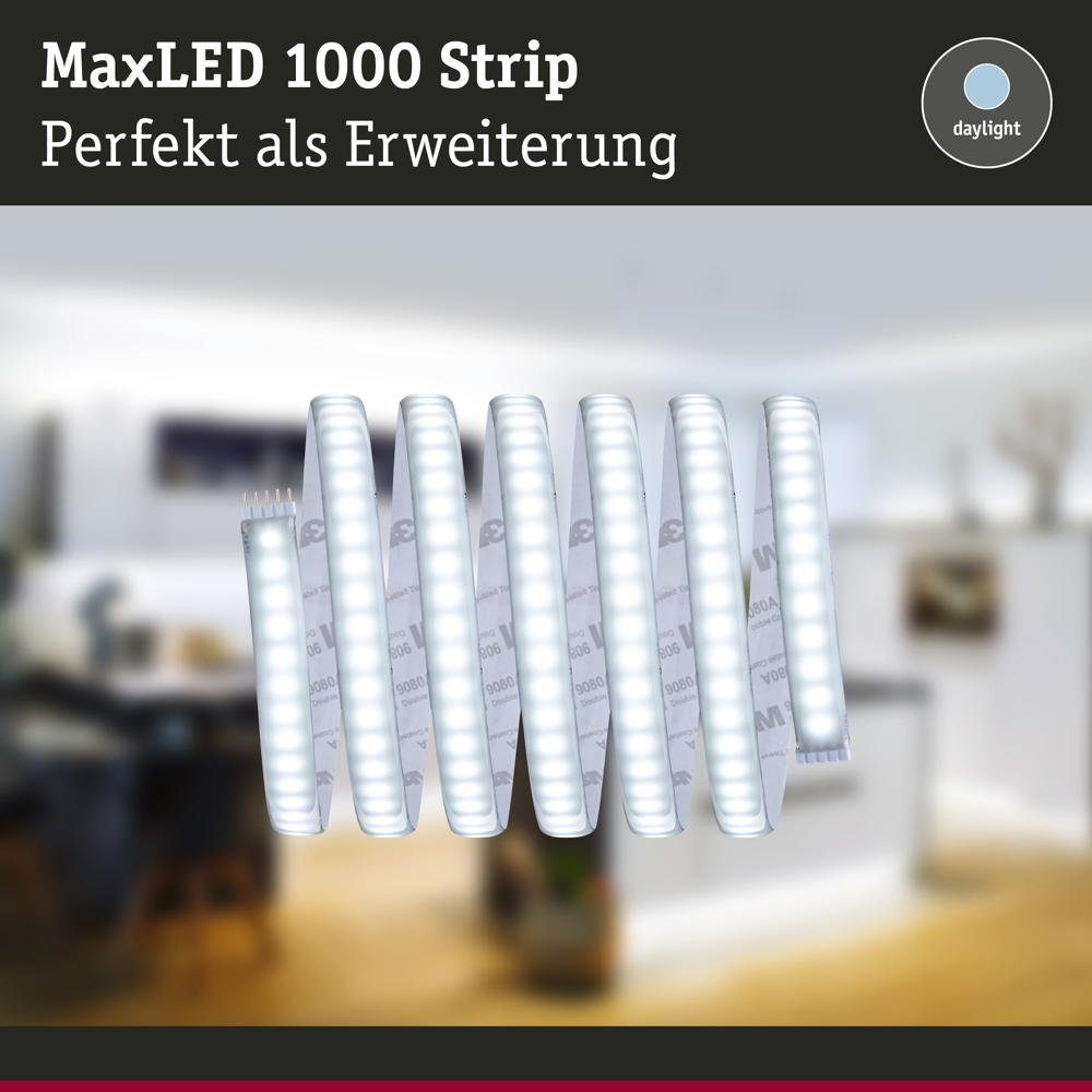 Strip LED 1-flammig, Streifen Stripe LED 2200lm, Paulmann in Maxled 29W LED Silber