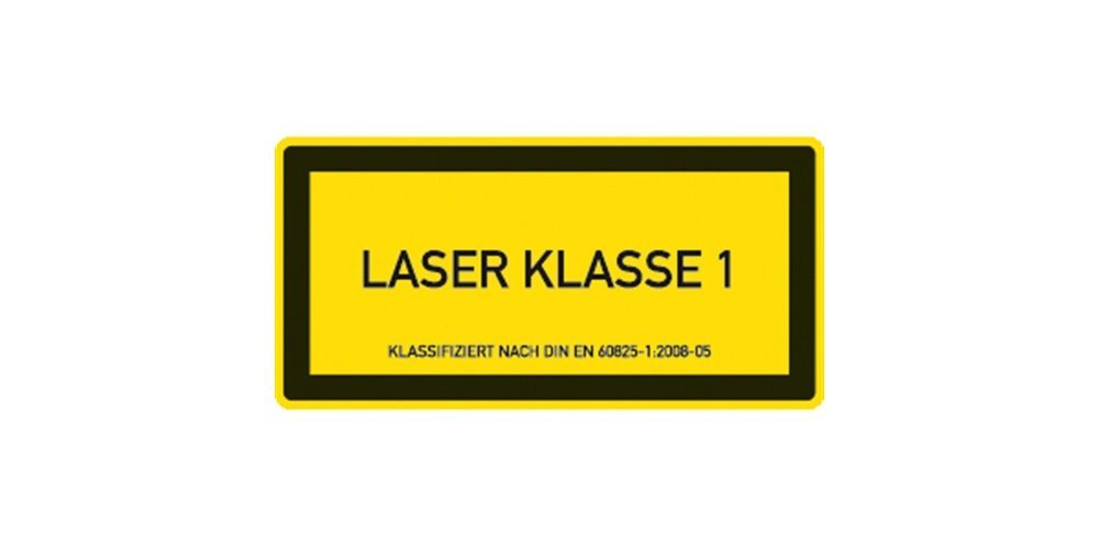 Thumbnail - König Werbeanlagen Hinweisschild LASER KLASSE 1, Textschild, DIN EN 60825-1