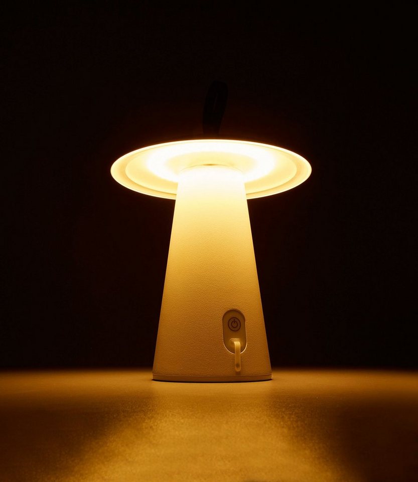 HEITRONIC LED Tischleuchte Mushroom, LED mit Angenehm Touch-Schalter integriert, Tischlampe, Warmweiß, fest 2700 warmweißes Kelvin Licht und Dimmfunktion, Outdoor-Leuchte, mit