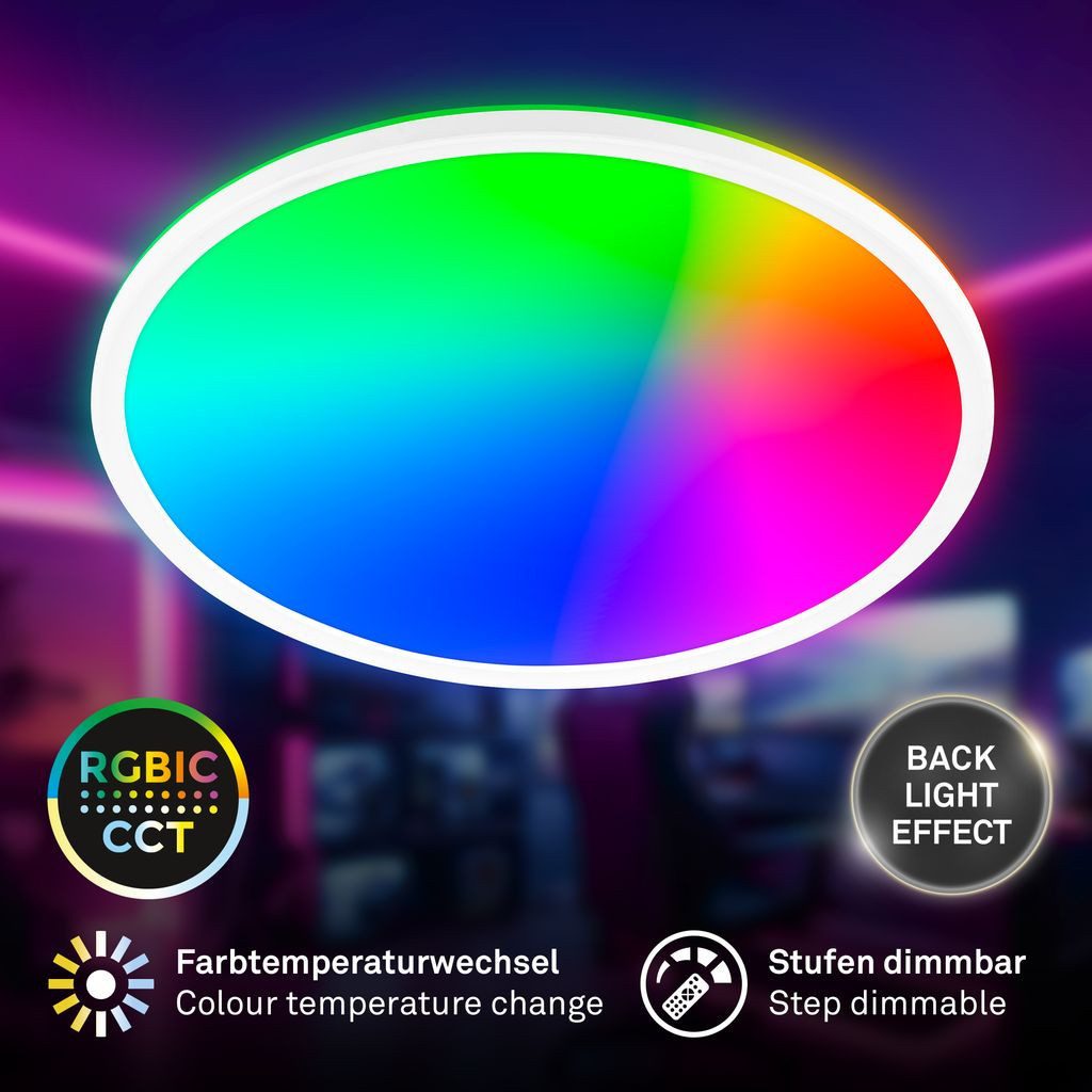 Briloner Leuchten LED Deckenleuchte 7694016, Dimmfunktion, LED fest integriert, 6500K - Kaltweiß
