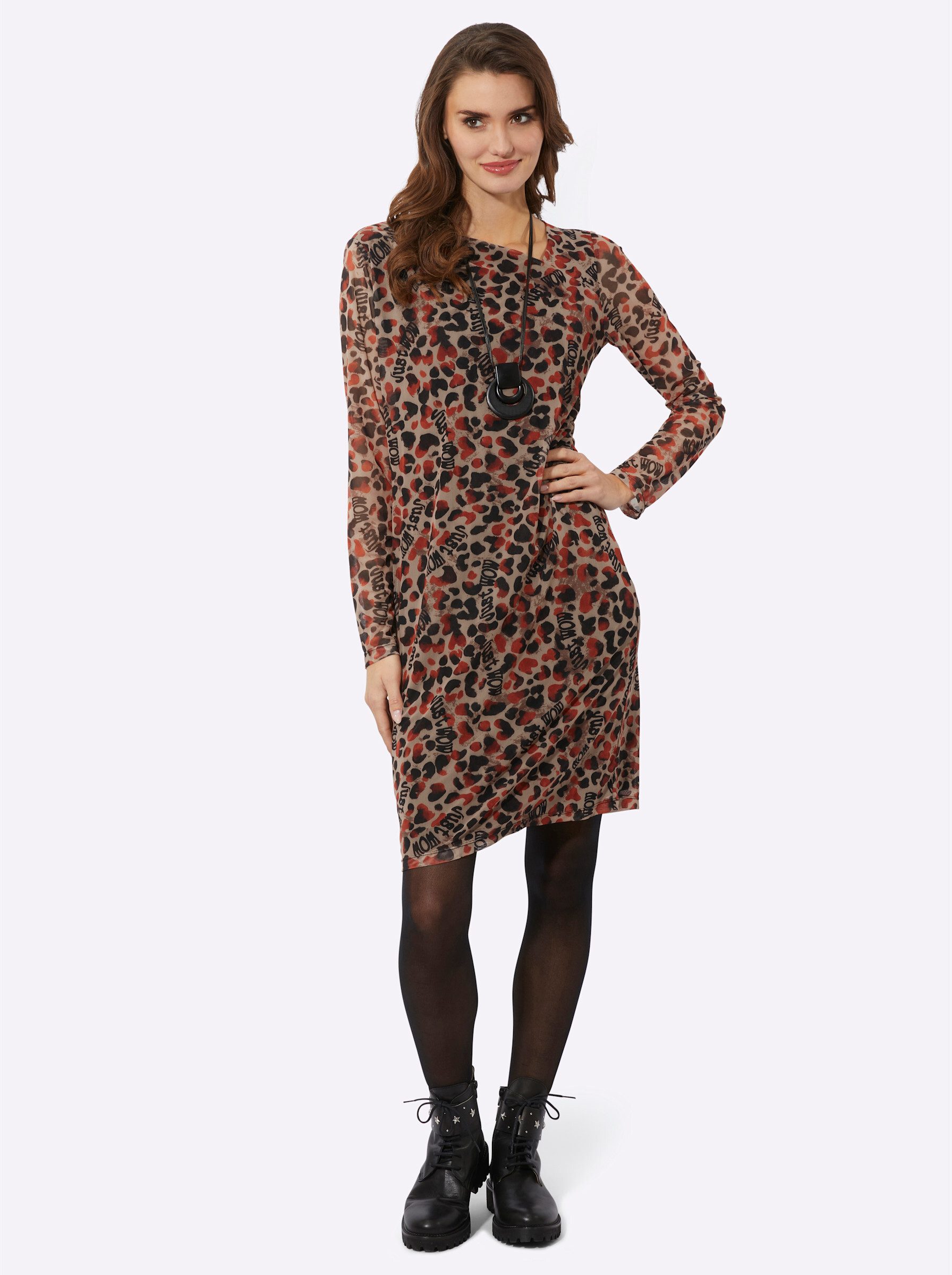 Witt Jerseykleid Mesh-Kleid Langarm