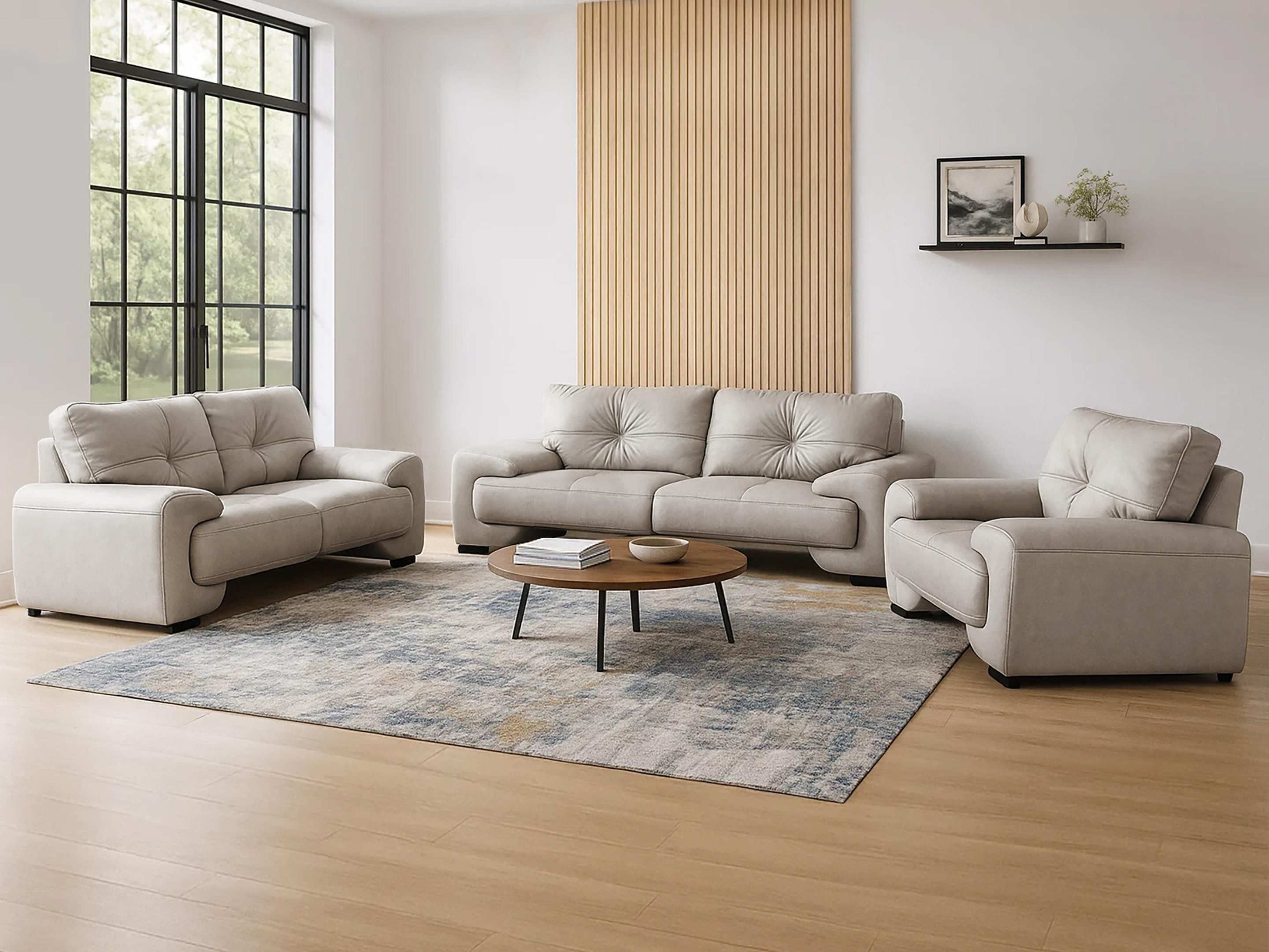 Beautysofa Big-Sofa Polstergarnitur Omega Set 3+2+1 Sofa Wohnzimmer Sofagarnitur, modernes Sofaset für Wohnzimmer, Kunstleder Couchgarnitur im modernen Design
