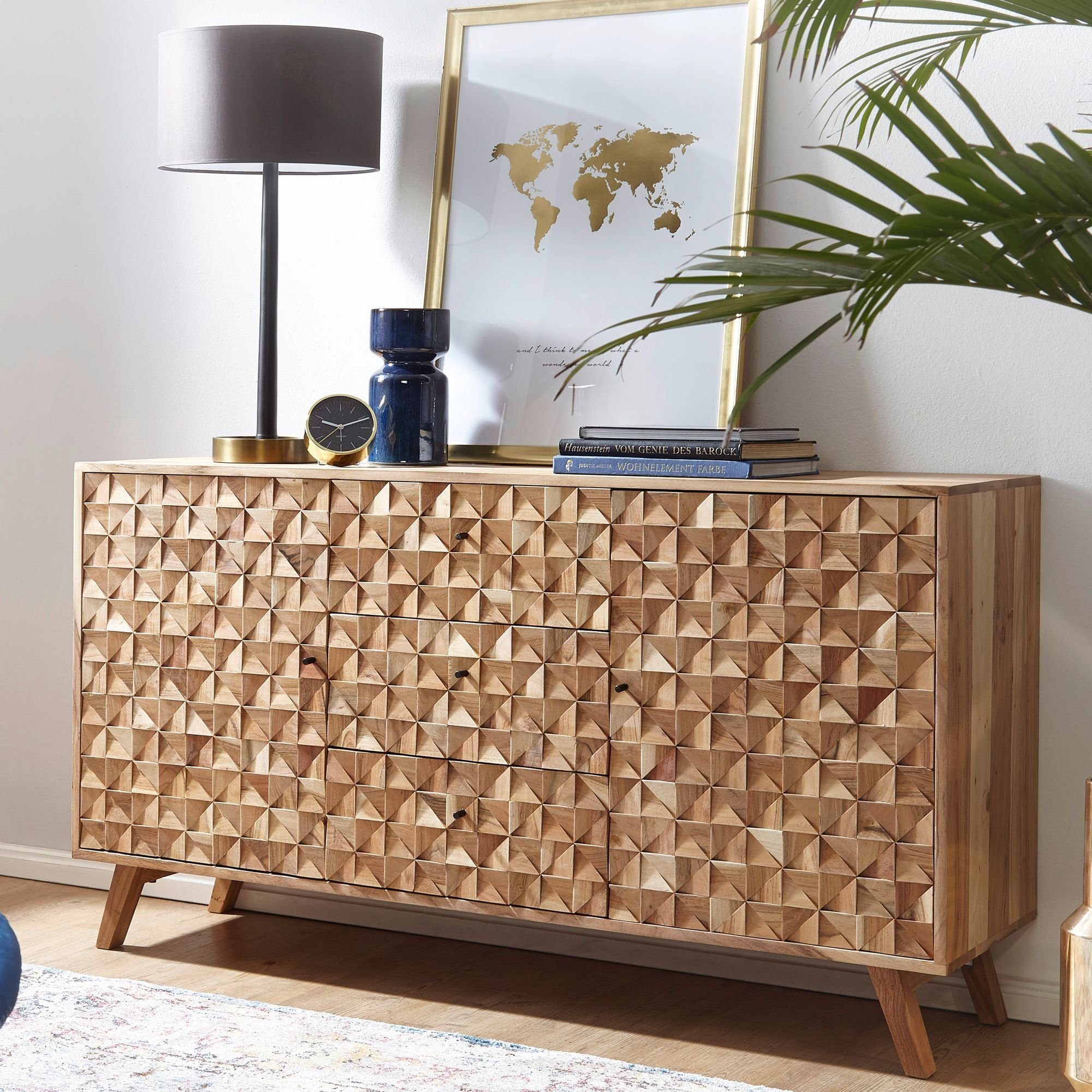 FINEBUY Sideboard »FB50972«, Sideboard RAWI 140x78,5x40 cm Anrichte