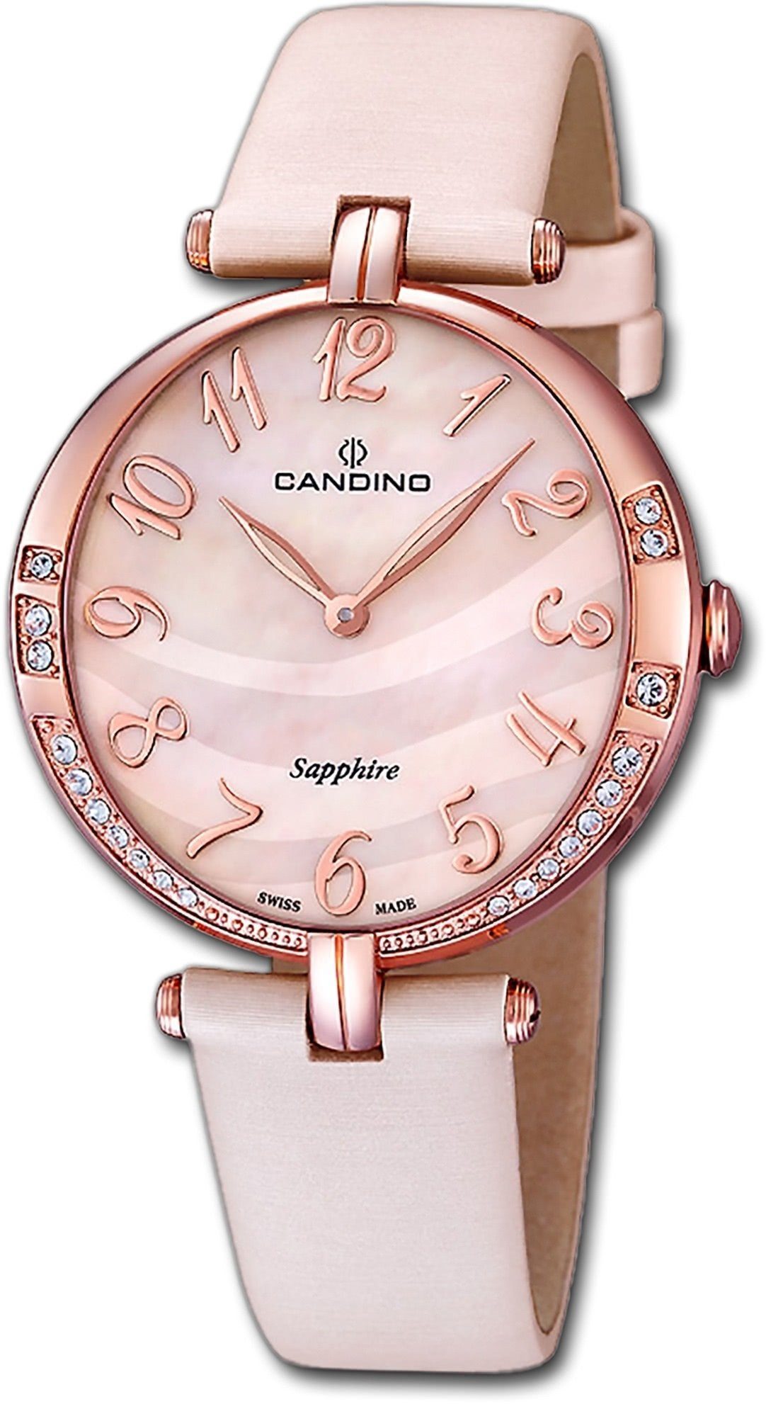 Elegance Candino C4602/3, rosa rund, Damen Quarzuhr Edelstahlarmband Damenuhr Candino Armbanduhr