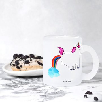 Mr. & Mrs. Panda Teeglas Einhorn Pupsen - Transparent - Geschenk, Tasse, Spaß, Teetasse, Tasse, Premium Glas, Liebevolle Gestaltung