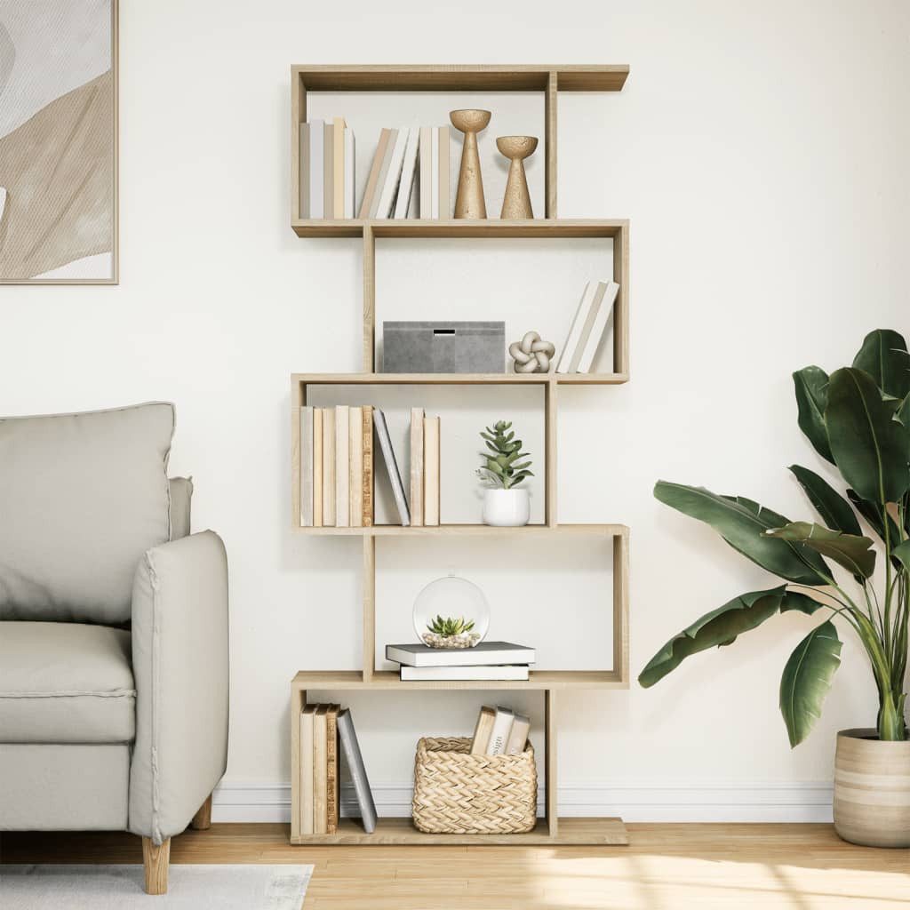 vidaXL Bücherregal Raumteiler-Bücherregal 5 Etagen Sonoma-Eiche günstig online kaufen