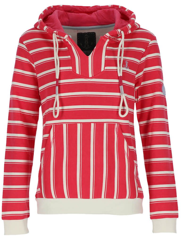 Leitfeuer Kapuzenpullover Damen Sweathoody mit Streifen-Muster günstig online kaufen