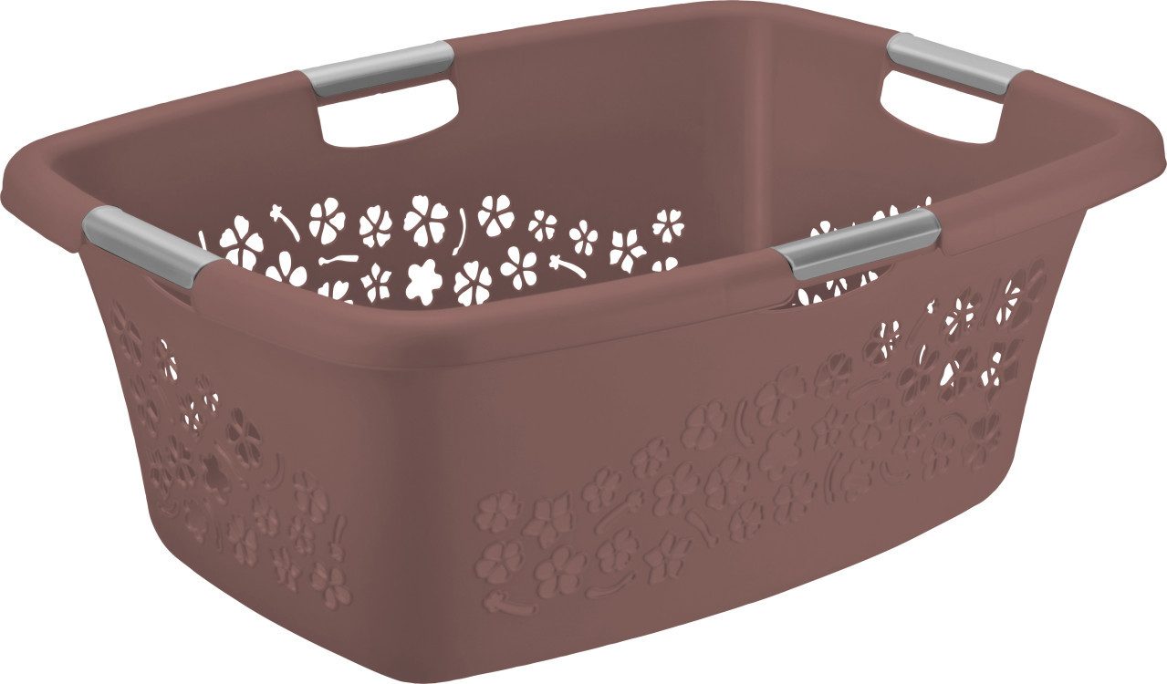 ROTHO Wäschewanne Rotho Wäschekorb Flowers 50 l iron rot