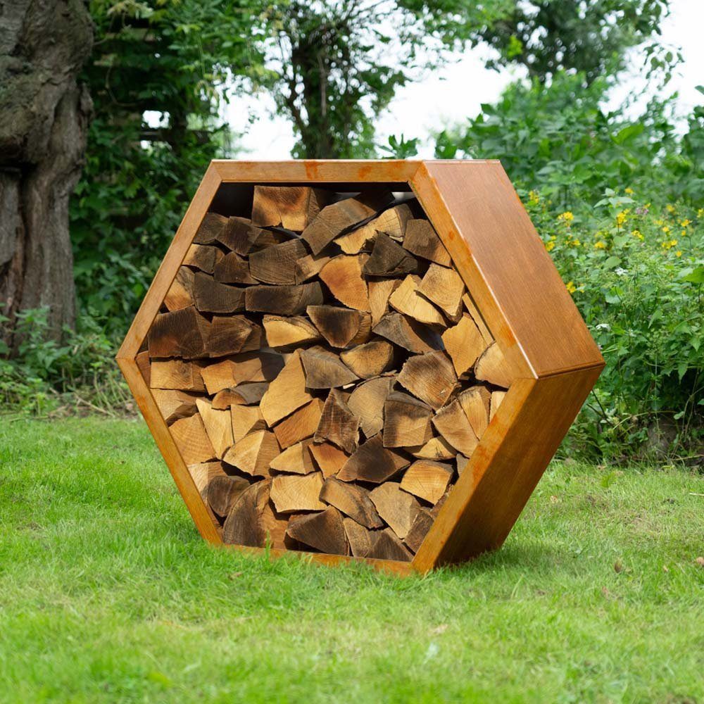 HOME DELUXE Kaminholzregal Holzlege ANTARES 3er Set - Made in Germany, (3-St., inkl. Montagematerial), Wetterfest, Feuerholzregal, Brennholzregal